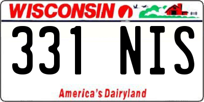 WI license plate 331NIS