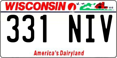 WI license plate 331NIV