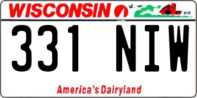 WI license plate 331NIW