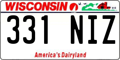 WI license plate 331NIZ