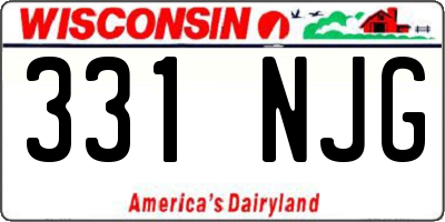 WI license plate 331NJG