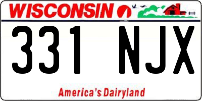 WI license plate 331NJX