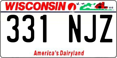 WI license plate 331NJZ