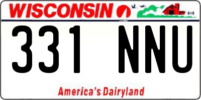 WI license plate 331NNU