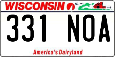 WI license plate 331NOA