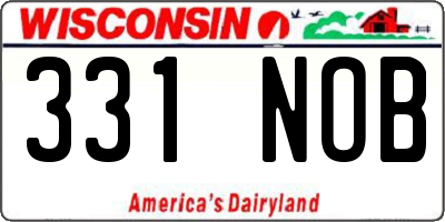 WI license plate 331NOB