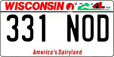 WI license plate 331NOD