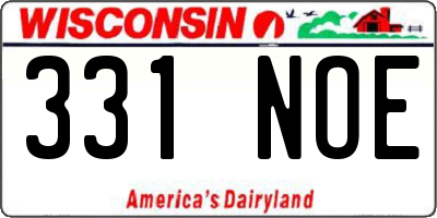 WI license plate 331NOE