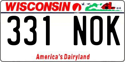 WI license plate 331NOK