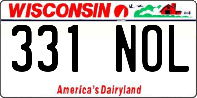 WI license plate 331NOL