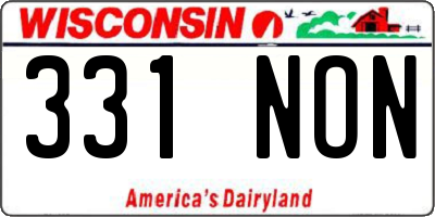 WI license plate 331NON