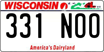 WI license plate 331NOO