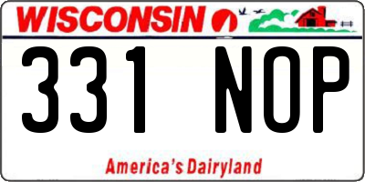 WI license plate 331NOP