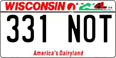 WI license plate 331NOT