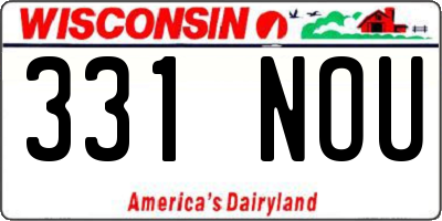 WI license plate 331NOU