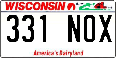 WI license plate 331NOX
