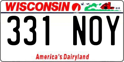 WI license plate 331NOY