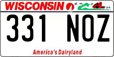 WI license plate 331NOZ