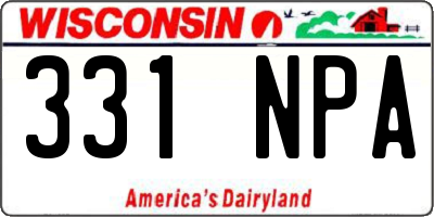 WI license plate 331NPA