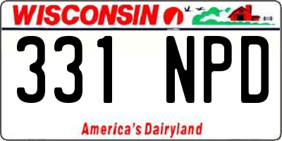 WI license plate 331NPD