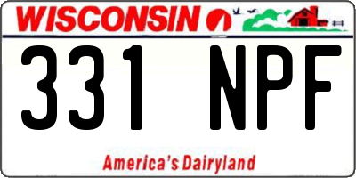 WI license plate 331NPF
