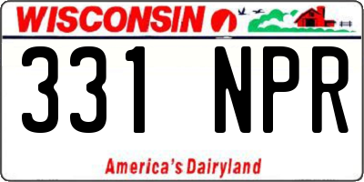 WI license plate 331NPR