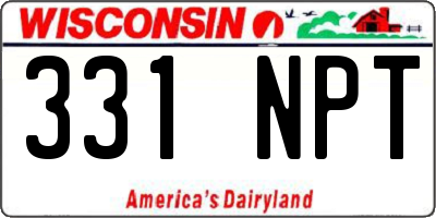WI license plate 331NPT