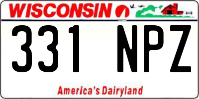 WI license plate 331NPZ