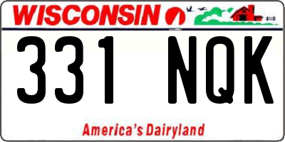 WI license plate 331NQK