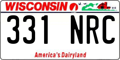 WI license plate 331NRC