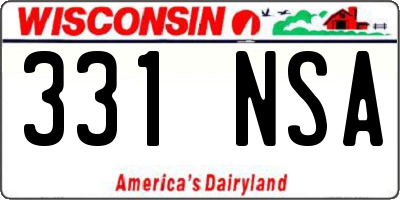 WI license plate 331NSA