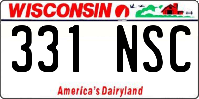 WI license plate 331NSC