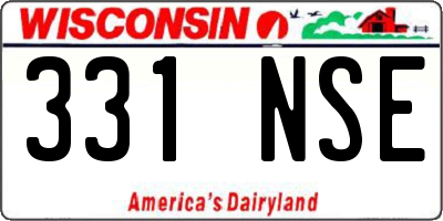 WI license plate 331NSE
