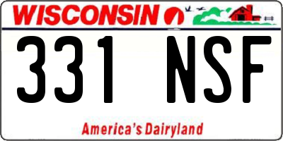 WI license plate 331NSF
