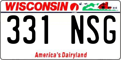 WI license plate 331NSG