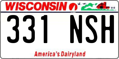 WI license plate 331NSH