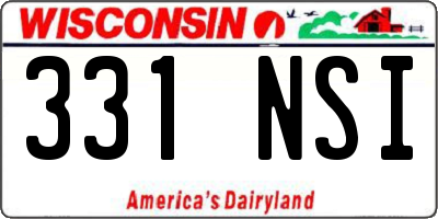 WI license plate 331NSI