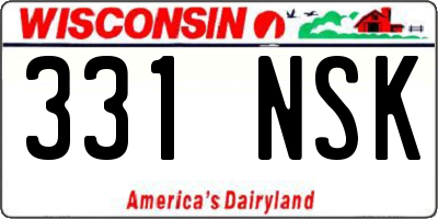 WI license plate 331NSK