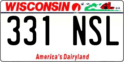 WI license plate 331NSL