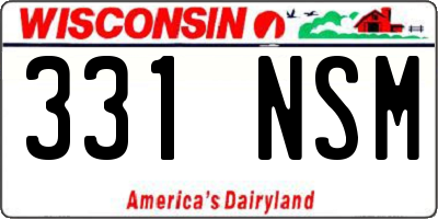 WI license plate 331NSM