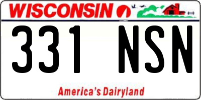 WI license plate 331NSN
