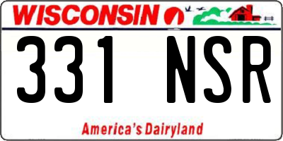 WI license plate 331NSR