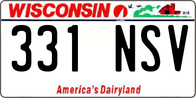 WI license plate 331NSV