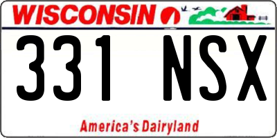 WI license plate 331NSX