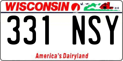 WI license plate 331NSY