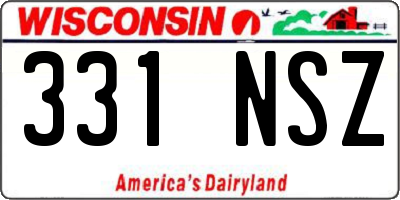 WI license plate 331NSZ