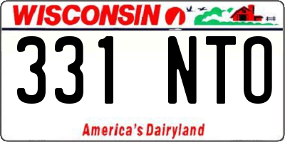 WI license plate 331NTO