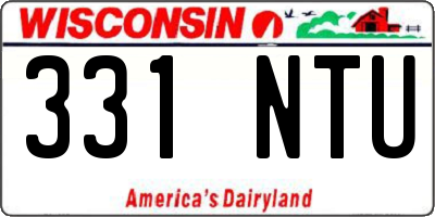 WI license plate 331NTU