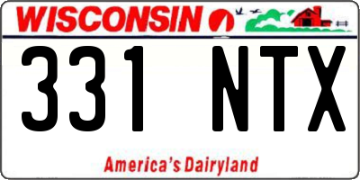 WI license plate 331NTX