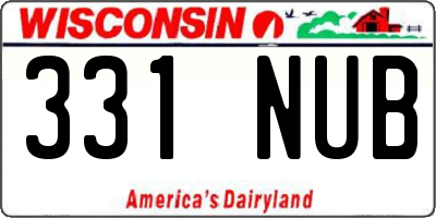 WI license plate 331NUB
